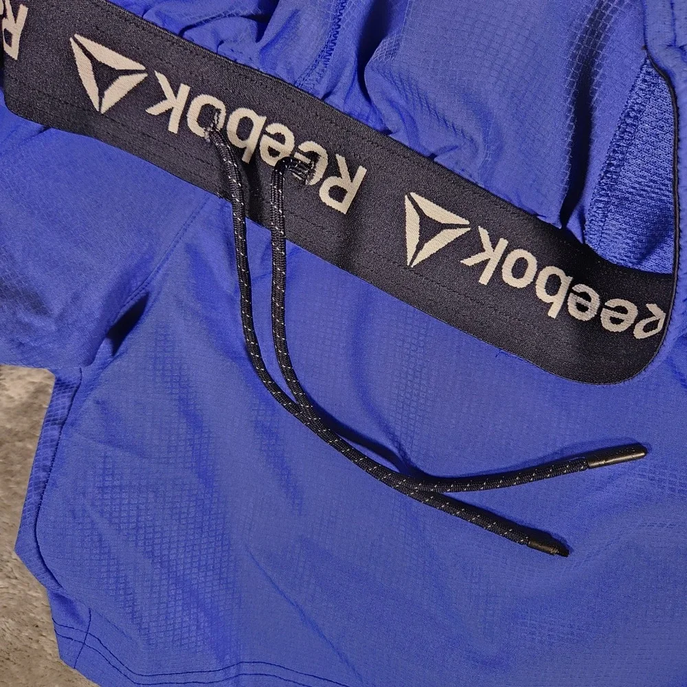 Reebok Athletic Shorts Mens 3XL Blue Excellent Ripstop Mesh Training Gym Workout